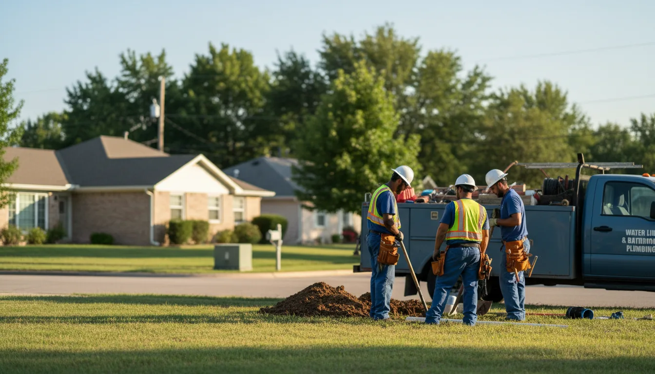 Residential water line and bathroom plumbing service in Aldrich, MO